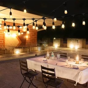 LED vonkajší dekoratívny reťazec 20xE27/1W/230V 10 m IP65 čierny