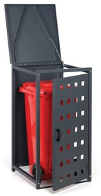 Prístrešok na popolnicu do objemu 120 l, 114 x 57 x 62,3 cm, prístavný, sivá