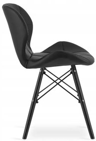 Jedálenský stôl TODI jaseň 60 cm s dvoma stoličkami LAGO zamatové čierne, ekokoža