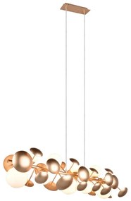 Závesné svietidlo so skleneným tienidlom v zlato-bielej farbe Bubble – Trio Select