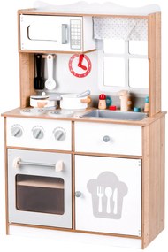Drevená kuchynka ECOTOYS s 16 dielmi a zvukom