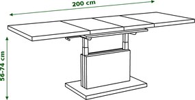 ASTON wenge - rozkladací, zdvíhací, konferenčný stolík