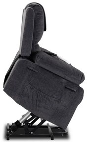 Masážne kreslo s funkciou vstávania MARCOS tmavosivé