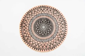 Protišmykový koberec NOVO béžový / sivý kruh