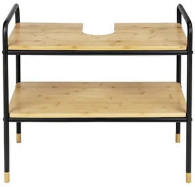 Čierna/prírodná bambusová skrinka pod umývadlo 70x60 cm Loft – Wenko