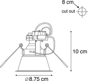 Inteligentné zapustené bodové svietidlo biele vrátane WiFi GU10 nastaviteľné - Alloy