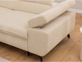 Krémová ženilková rohová pohovka (ľavý roh/do L) Marbeya – Ropez