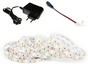 ECOLIGHT LED pásik - SMD 2835 - 1m - 120LED/m - 9,6 W/m - teplá biela - SADA ZDROJ + KONEKTOR