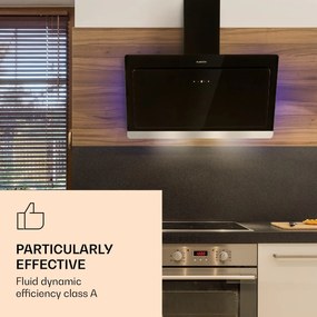 Klarstein Aurora Eco 90, digestor, 90 cm, nástenný, 550 m³/h, A+, dotykové ovládanie, čierny