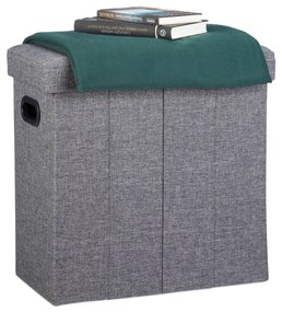 Skladacia taburetka s úložným priestorom Relaxdays RD21197 – antracitová