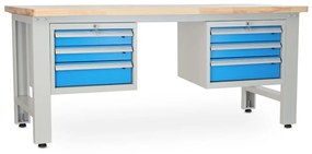 Dielenský stôl Solid OAK-33, 210 cm, 2 závesné boxy, dub