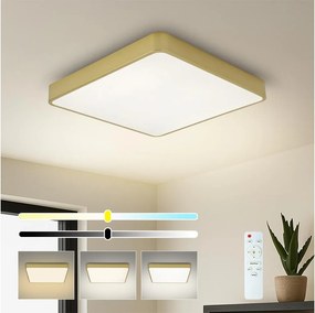 BRILAGI-LED stmievateľné stropné svietidlo POOL SQUARE LED/36W/230V 3000-6000K 40x40 cm zlaté + diaľkové ovládanie