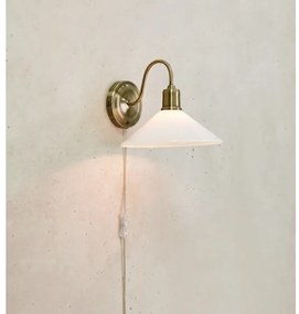 Markslöjd 108865 - Nástenná lampa VELA 1xE27/40W/230V mosadz/biela