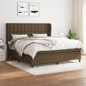 Boxspring posteľ s matracom tmavohnedá 160x200 cm látka 3128296