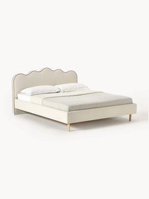 Čalúnená posteľ s vlnovým záhlavím Romy