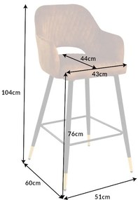 Barová stolička Paris dekoračné prešívanie zamatovo horčicová žltá