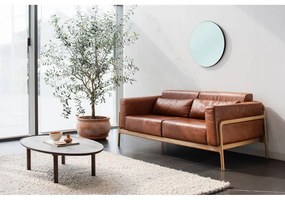 Hnedý konferenčný stolík z dubového dreva 65x120 cm Mu – Gazzda