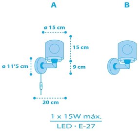 Dalber 60659 - Detské nástenné svietidlo PIRATE ISLAND 1xE27/15W/230V