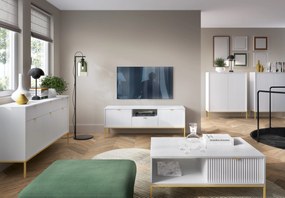 Konferenční stolek Nova 104 cm bílý/zlatý
