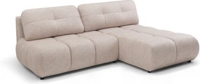 Rohová sedačka Lerio pravá s funkciou spania - svetlo béžová hydrofóbna tkanina Blur 02