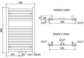 Mexen Hades, elektrické vykurovacie teleso 800 x 500 mm, 300 W, chrómová, W104-0800-500-2300-01