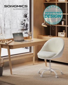 Kancelárska stolička Sherpa, stolička k toaletnému stolíku, cappuccino beige a biela