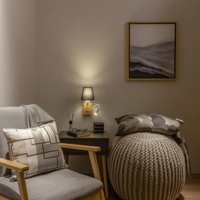 Brilagi - LED Nástenná lampa NUBILA WOOD 1xE27/25W/230V + LED/3W dub/čierna