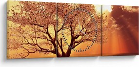 Obraz lúčov Boha (s hodinami) (90x30 cm)