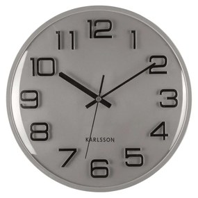 Dizajnové nástenné hodiny Karlsson 6022SIstrieborné, priemer 30 cm
