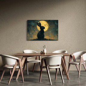Obraz - Zajac s mesiacom (90x60 cm)