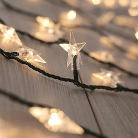 DecoKing Svetelná vianočná reťaz Hviezdičky teplá biela, 100 LED