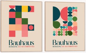 Nástenné dekorácie v rámoch Bauhaus, 2 ks