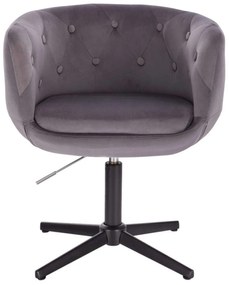 LuxuryForm DESIGN Kreslo MONTANA VELUR na čiernom kríži - šedé