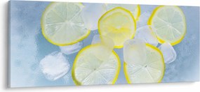Obraz citróna v ľade (120x50 cm)