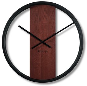 Mahagonové nástenné hodiny s dreva a kovu 50 cm
