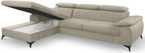 Rohová sedacia súprava Scala, béžová látka, ľavý roh