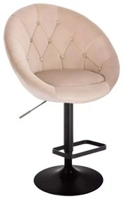 LuxuryForm DESIGN Barová stolička VERA VELUR na čiernom tanieri - latte