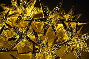 Svetelná LED reťaz, 10 LED, hviezdy, 12 cm, teplá biela