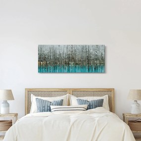 Obraz - Tyrkysový rybník, Biei, Japonsko (120x50 cm)