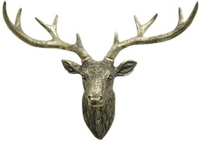 Mosadzná antik nástenná dekorácia hlava Jelen Deer - 50*19*40 cm