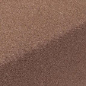 Napínacia plachta na posteľ jersey EXCLUSIVE tmavo hnedá sada 2 ks 90 x 200 cm