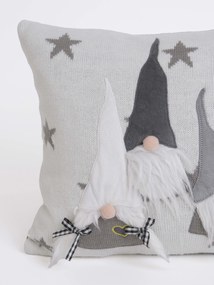Vianočná obliečka na vankúš mikroplyš 40 x 40 cm - Sivý škriatkovia