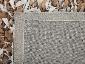 Kožený koberec 80 x 150 cm hnedá/sivá MUT Beliani