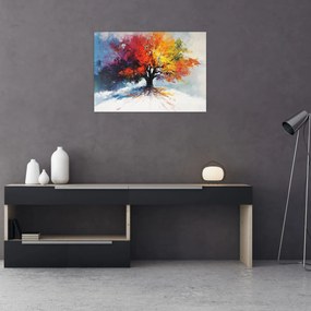 Sklenený obraz - Pestrofarebný strom (70x50 cm)