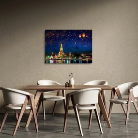 Sklenený obraz - Lampióny šťastia, Bangkok (70x50 cm)