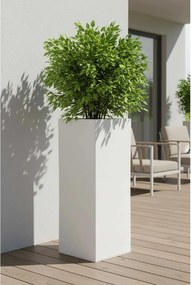 Kvetináč BLOCK, pozink, výška 100 cm, biely, vr. zavlaž. systému