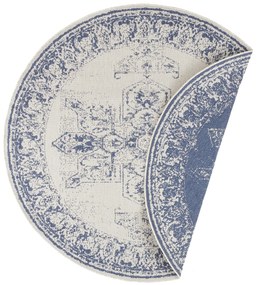 NORTHRUGS - Hanse Home koberce Kusový koberec Twin Supreme 104138 Blue / Cream kruh – na von aj na doma - 140x140 (priemer) kruh cm
