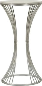 Odkladací stolík Funnel 50 cm strieborná/mramor