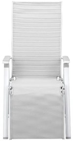 Livarno home Hliníkové kreslo Houston, biele/bledosivé  (100386213)