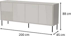 Komoda ABI 200 cm kašmírová